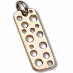 Stainless steel golden pendant with punched holes 