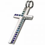 Stainless Steel Jeweled Cross - 2 parts