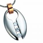 Jeweled Stainless Steel Pendant
