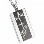Wholesale Stainless Steel Pendant With Black PVD and Etched Lizard Design