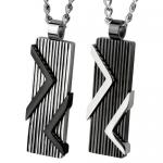 Stainless Steel Pendant With Elevated Design And Vertically Etched Lines  
