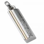 Elegant Stainless Steel Pendant With Engraved Design And Rosegold PVD Stripe
