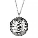 Stainless Steel Three Dimensional Spherical Pendant With Cut Out Design
