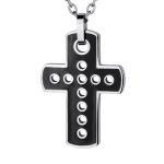 black enamel cross pendant