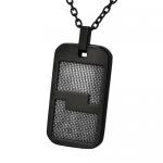 Black PVD Coated Pendant with Stainless Steel Mesh Inlay 