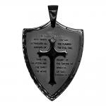 Stainless Steel Black Armor of God Pendant (Ephesians 6:16-17)