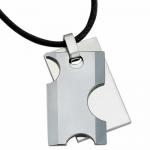 Gorgeous Tungsten Rectangular Double Pendant With Half Circle Cut Outs