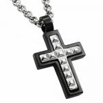 Very Nice Tungsten Carbide Cross Pendant With Outter Black PVD Lining