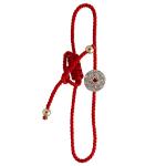 Twisted Red Nylon Bracelet with Encrusted CZ Charm