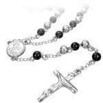 Stainless Steel Rosary With Black PVD Beads