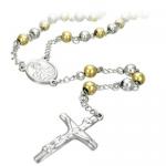Stainless Steel Rosary with Gold PVD Beads 6MM