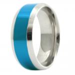 Stainless Steel Ring with Blue PVD