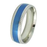 Stainless Steel Ring with Blue PVD 
