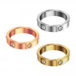 4MM Stainless Steel CZ Ring Band