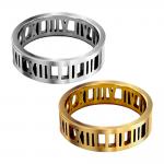 Stainless Steel Roman Numbers Ring
