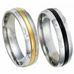 Stainless Steel with Gold or Black PVD Ring with Female and Male Symbols