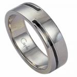 Stainless steel ring  black and steel 