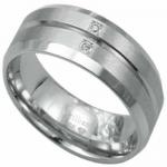 Wholesale stainless steel and diamond ring