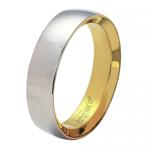 stainless steel and gold ring