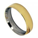 Stainless Steel Ring with 18K Gold Coating - 6mm Width