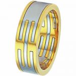 Stainless Steel ring w/ PVD gold - 3 parts