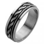Spinner Ring with Rope Pattern Design Engraved