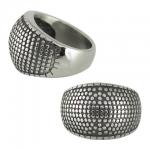 Stainless Steel Dotted Punk Designer Ring 