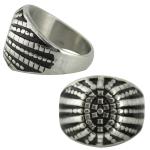 Men's Stainless Steel Segment Sunburst Ring