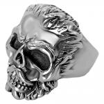 Stainless Steel Skull Head w/ Beard Ring