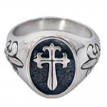 Stainless Steel Cross Statement Ring