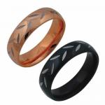 Stainless Steel Ring with Rose Gold or Black PVD Coating 