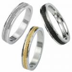 Stainless Steel Ring with Sandblast Design
