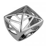 Stainless Steel Ring with Cut Out Pyramid Design