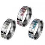 Stainless Steel Ring With Checkered Design!
