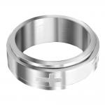 Stainless Steel  Spinner Ring  w/ Cross