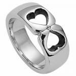 Stainless steel 2 Hearts ring 