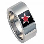 Stainless steel ring with a star - 2 colors to choose from 