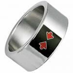 Stainless steel with Black Enamel with red Arrows ring