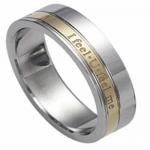 Stainless Steel Ring With Gold PVD and 
