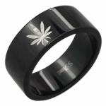 Stainless steel ring - Pot Leaf design