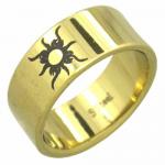 Stainless Steel Ring- Tribal Sun Design