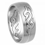 Stainless Steel Ring - Tribal Engraved
