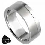 Titanium Ring With Matte Finish and a Shiny Stripe at the Bottom - 8mm Width