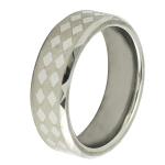 Tungsten Carbide Ring with Laser-made diamoned-Shape Design