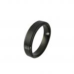 Black Tungsten Band with Brushed Center