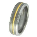 Tungsten Ring With Shiny Gold PVD Center 