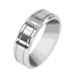 Shiny Tungsten Ring with Grooves