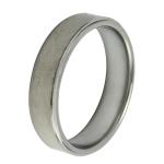 Flat Brush Finished Tungsten Ring with Shiny Edges