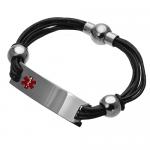 Wholesale Leather and Engravable Plate ID bracelet