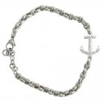 Stainless Steel Silver CZ Anchor